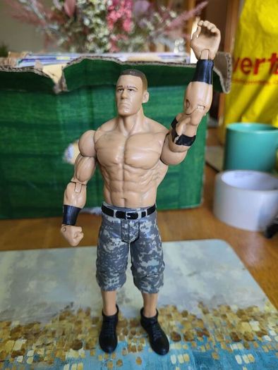 John Cena wrestling action figure camo shorts loose