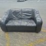 Black 2 Seater Leather Sofa Image 2