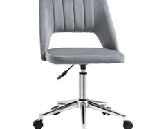 Height-Adjustable Desk Chair with Casters, 360 Swivel, Shell Shape, Foam, 49 x 60 x 79-91 cm, Dark Gray