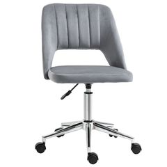 Height-Adjustable Desk Chair with Casters, 360 Swivel, Shell Shape, Foam, 49 x 60 x 79-91 cm, Dark Gray