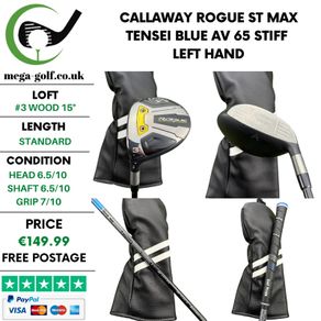 Callaway Rogue ST Max #3 Wood 15 Degree / Tensei Blue AV 65 Stiff / Left Hand