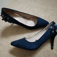 Vintage Designer  Dark Blue Heel shoes UK size 5