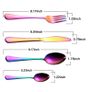 16 Pieces Cutlery Set, Colorful Flatware Set, Titanium-Coated Stainless Steel Cutlery, Easy Clean & Dishwasher Safe Image 2