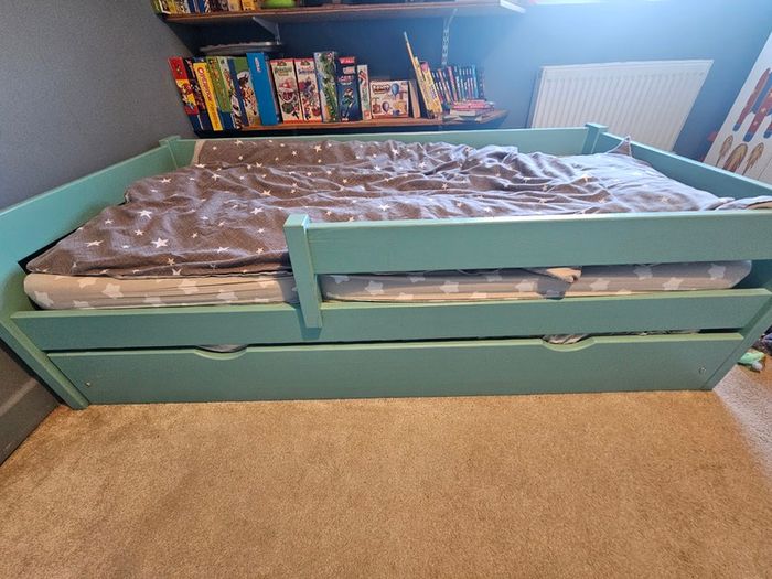 Two Kids Single Beds Turquoise