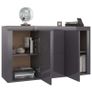 Sideboard High Gloss Grey 120x36x69 cm Chipboard Image 4