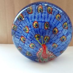 Retro Glass Paper Weight ( Peacock )