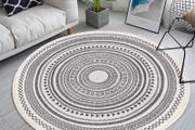 Round Rug Bohemian 4FT/120cm Circle Area Rug Cotton Rug Washable Round Rug Geometric Pattern Printed Hand Woven Carpet with Tassels Floor Mat for Kitchen Living Room Laundry Playroom (FREE POSTAGE)