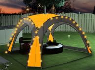 main image for ad Party Tent with LED and 4 Sidewalls 3.6x3.6x2.3 m Yellow