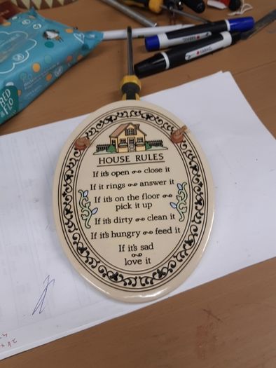 House rules plaque