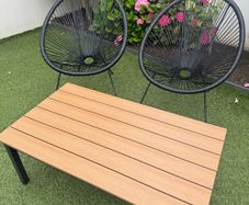 Garden Coffee Table (Brand New) & 2 Lounge Chairs