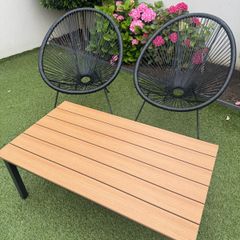 Garden Coffee Table (Brand New) & 2 Lounge Chairs