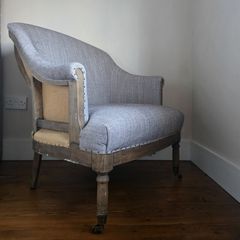 LIKE NEW Sherlock Buttoned Belgian Soft Twill Armchair