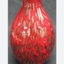 Large Murano Style Vase, Hand Blown Studio Art Glass, Iridescent Red & Gold & dark blue Image 10