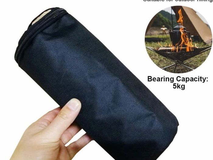 Portable Fire Pit Outdoor 16.5 Inch, Collapsing Steel Mesh Camping Fire Pit, Folding Legs and Carry Bag Design