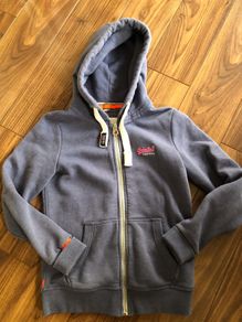 Ladies blue Superdry full zip hoodie small