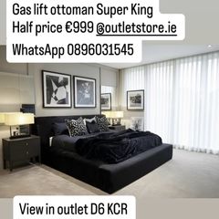 Gas lift super king ottoman bed brand new half price