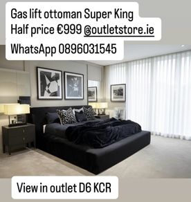 Gas lift super king ottoman bed brand new half price