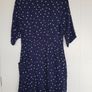 Navy polka dot Bravissimo V-neck, viscose dress, Size 16 Image 5