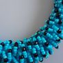 NECKLACE - Vintage - Blue Beaded Image 3