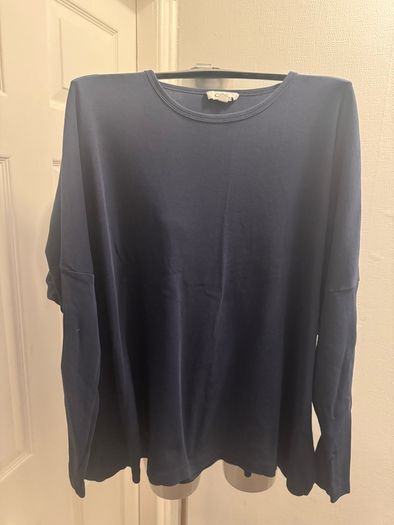 COS navy curves long sleeve top size L UK22/24 EU50/52 Postage included
