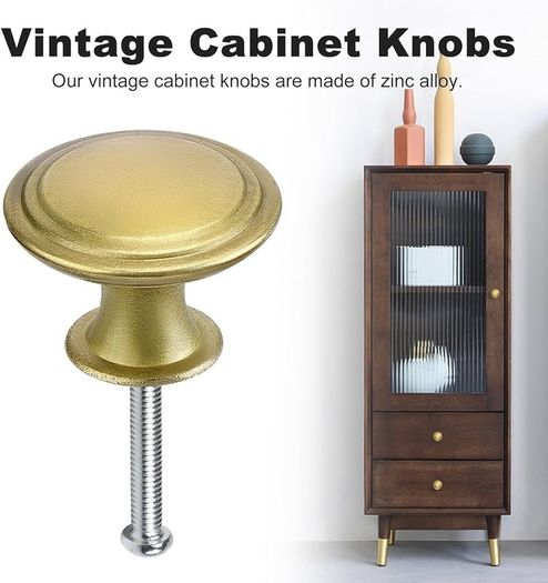NEW SALE | 24PCS Vintage Cabinet Knobs, Chic Drawer Knobs, Antique Brass Kitchen Cupboard Handles, 30mm Round Furniture Door Knobs
