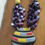 Vintage spectacular necklace made of wooden beads and medallion. Image 6