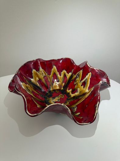 Large Vintage Vallauris Style Studio Pottery Bowl