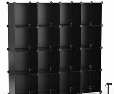Cube Bookcase, 16 Cube Storage Unit Bookshelf Storage Cube Organiser Multi-Use DIY Storage Cube Shelf for Books, Toys, Clothes, Tools