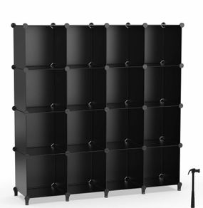 Cube Bookcase, 16 Cube Storage Unit Bookshelf Storage Cube Organiser Multi-Use DIY Storage Cube Shelf for Books, Toys, Clothes, Tools