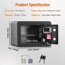 Safe, 14.2 L Home Safe, Steel Security Safe with Digital Keypad and 2 Keys, Wall-Mounted Cabinet Safe Protect Cash, Gold, Jewelry Image 2