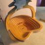 Vintage Equinoccio Pineapple Wooden Accordion or Collapsible Basket Image 2