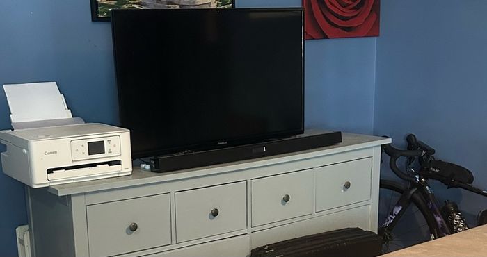 tv and cabinet
