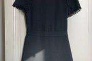 Maje black lace hem detail playsuit