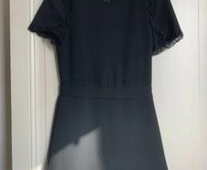 Maje black lace hem detail playsuit