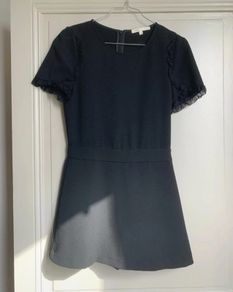 Maje black lace playsuit