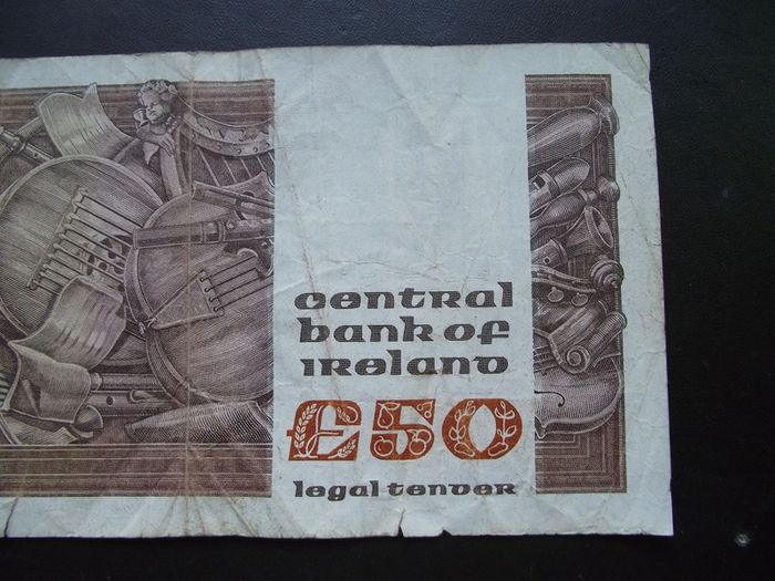 1991 Central Bank of Ireland 50 Pounds, B Series