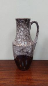 Fabulous Funky Retro Vintage Mid-Century Large One-Handled Fat Lava Vase, by SCHEURICH KERAMIK , Shape Number 407-35, Circa 1960s