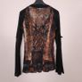 Legatte Jeans Vintage Y2K Grunge Brown Black Abstract Sheer Mesh Flared Sleeve Button Up Shirt Top 14UK/42EU Image 10
