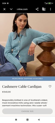 100% cashmere cardigan by the Scottish brand Brora
