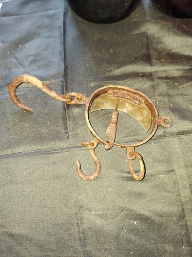 Antique Manchur or C balance scale, used by trappers hunters in the 19th century, Postage Available