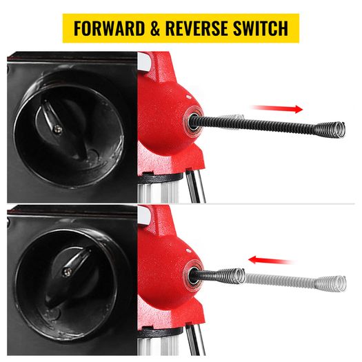 Auger Pipe Drain Cleaning Machine 400W Electric Drain Cleaner 20-125MM Tube Unblocker Toilet Sewer Dredger Set