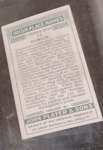 Dublin locations from Jack B. Yeats Designed Cigarette Cards 'Irish Place Names'