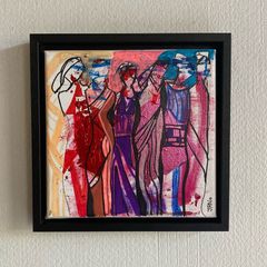 Original Abstract Painting Original Art Of Group of Girls female friends or models irish  Art
