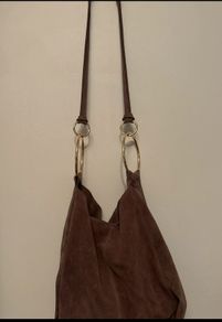 Suede leather bag and wallet