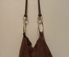 Suede leather bag and wallet
