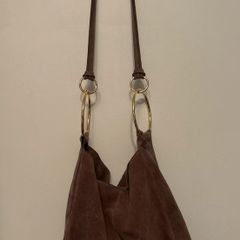 Suede leather bag and wallet