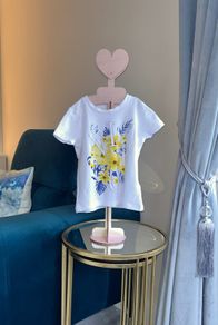 Girls White Tee- Shirt from Name It. Age 5 / EU 110 cm