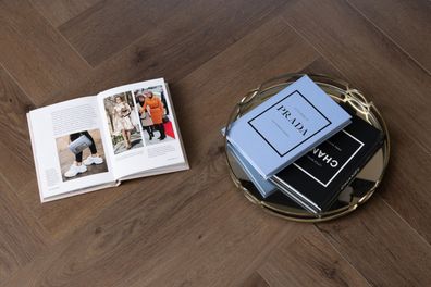 Belmont Oak SPC Vinyl Herringbone Flooring 60x12.5cm