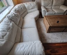 Cream leather sofas 3+2