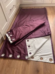 Purple taffeta eyelet curtains